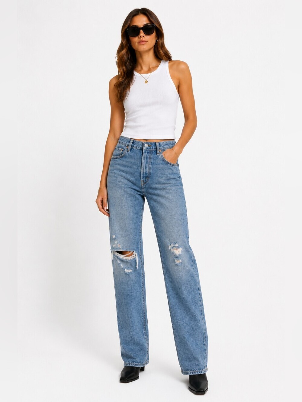 AGOLDE 90’s Pinch Organic Cotton Distressed Straight Leg Jeans 27